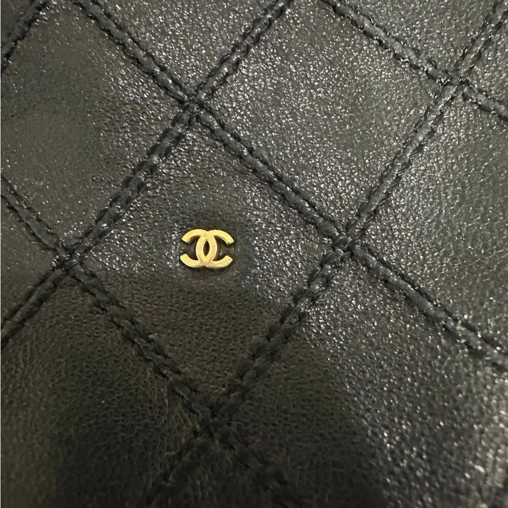CHANEL Black Drawstring Bag